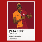 Victor Osimhen Galatasaray Icon Frame Kids T-Shirt — Red Artwork