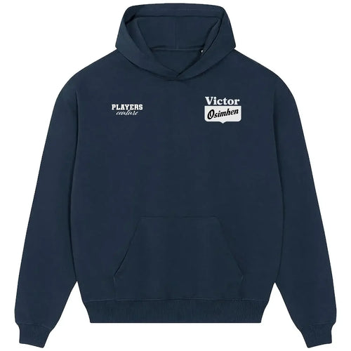 Victor Osimhen hoodie – navy men's hoodie featuring the Victor Osimhen Players Couture logo