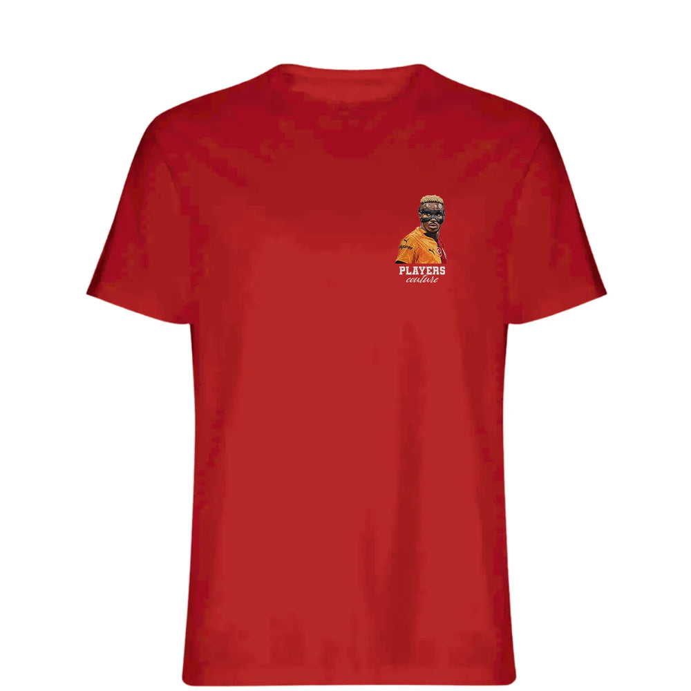 Victor Osimhen t-shirt – white men's t-shirt featuring the Victor Osimhen Players Couture logo