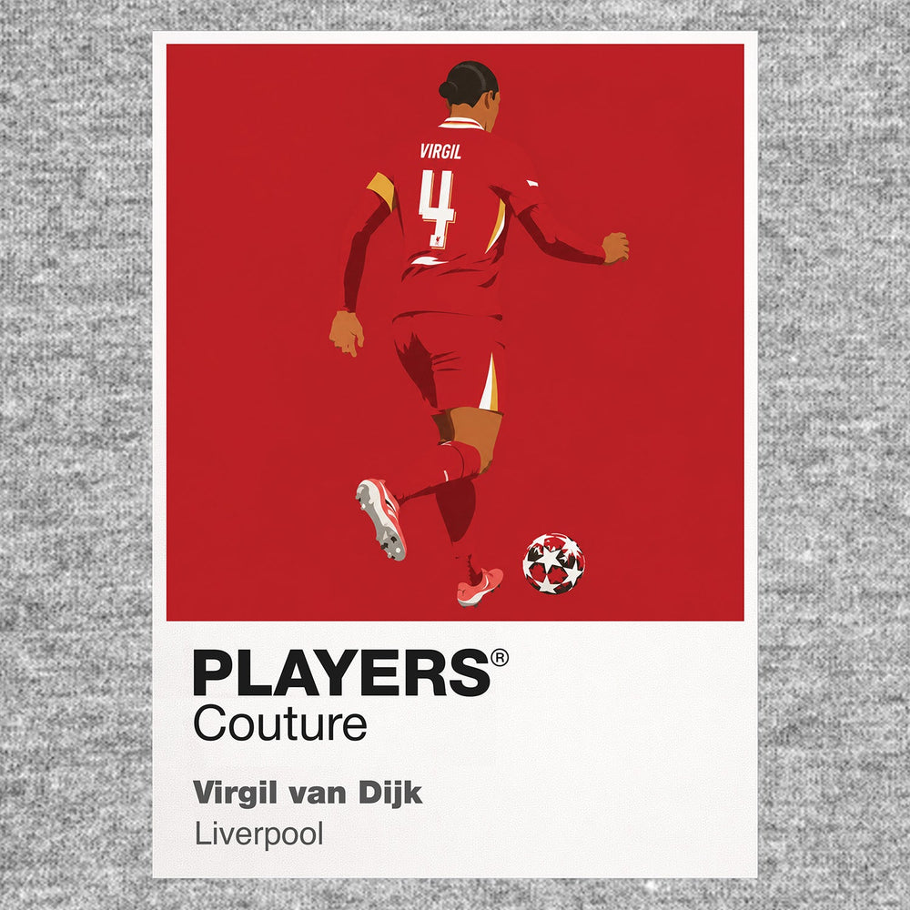 Virgil Van Dijk Liverpool Icon Frame Kids T-Shirt — Gray Artwork