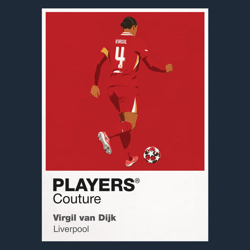 Virgil Van Dijk Liverpool Icon Frame Men's Hoodie — Navy Artwork