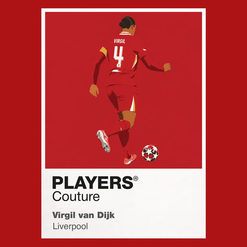 Virgil Van Dijk Liverpool Icon Frame Men's Hoodie — Red Artwork