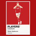 Viktor Gyokeres Arsenal Icon Frame Men's Hoodie — Red Artwork