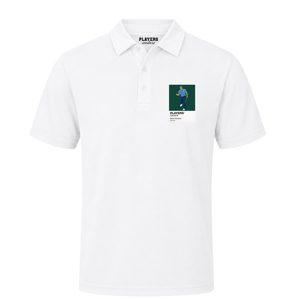 Viktor Hovland Golf Icon Frame Men's Polo Shirt - White