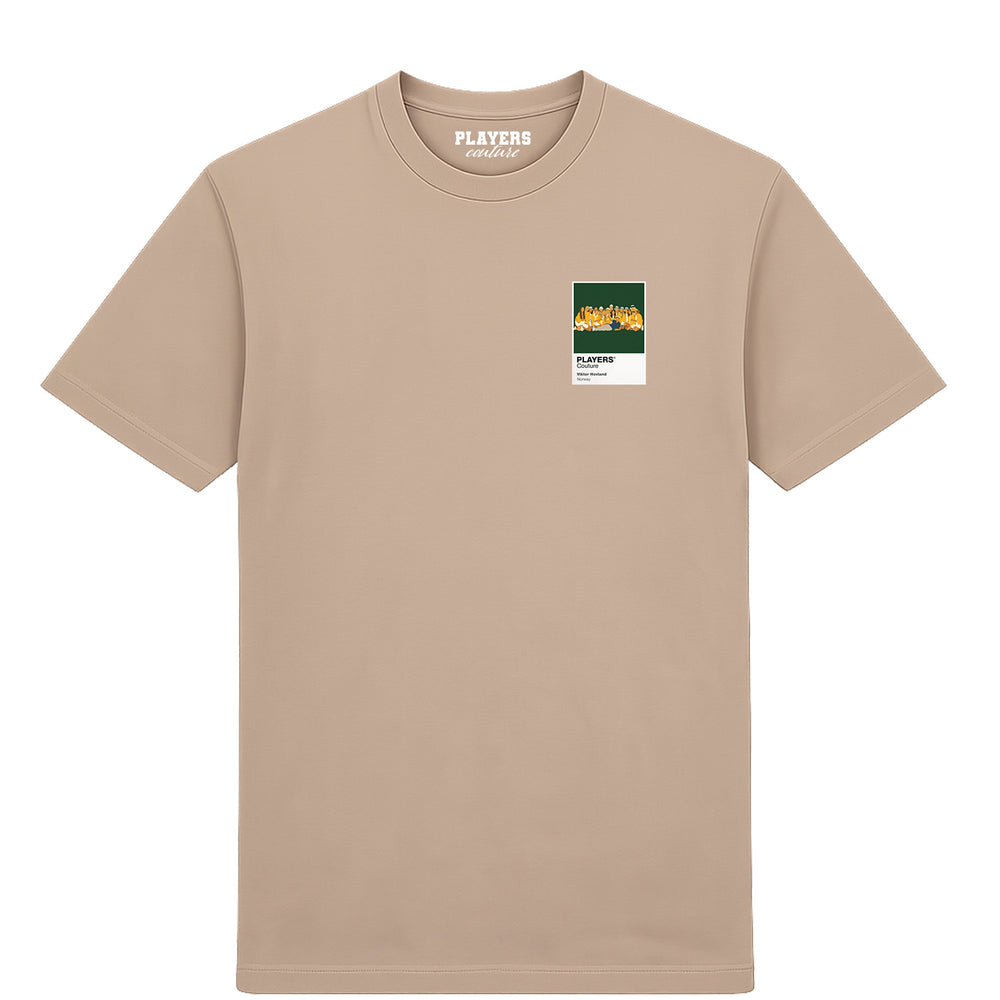 Viktor Hovland Ladies Man Golf Icon Frame Men's T-Shirt - Desert Sand