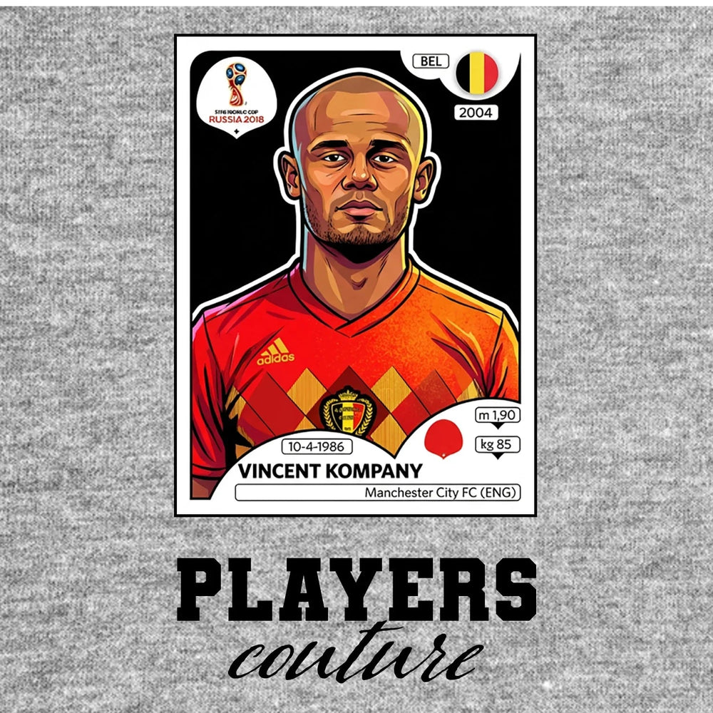 Vincent Kompany World Cup Sticker Kids T-Shirt – vincent kompany grey Players Couture design