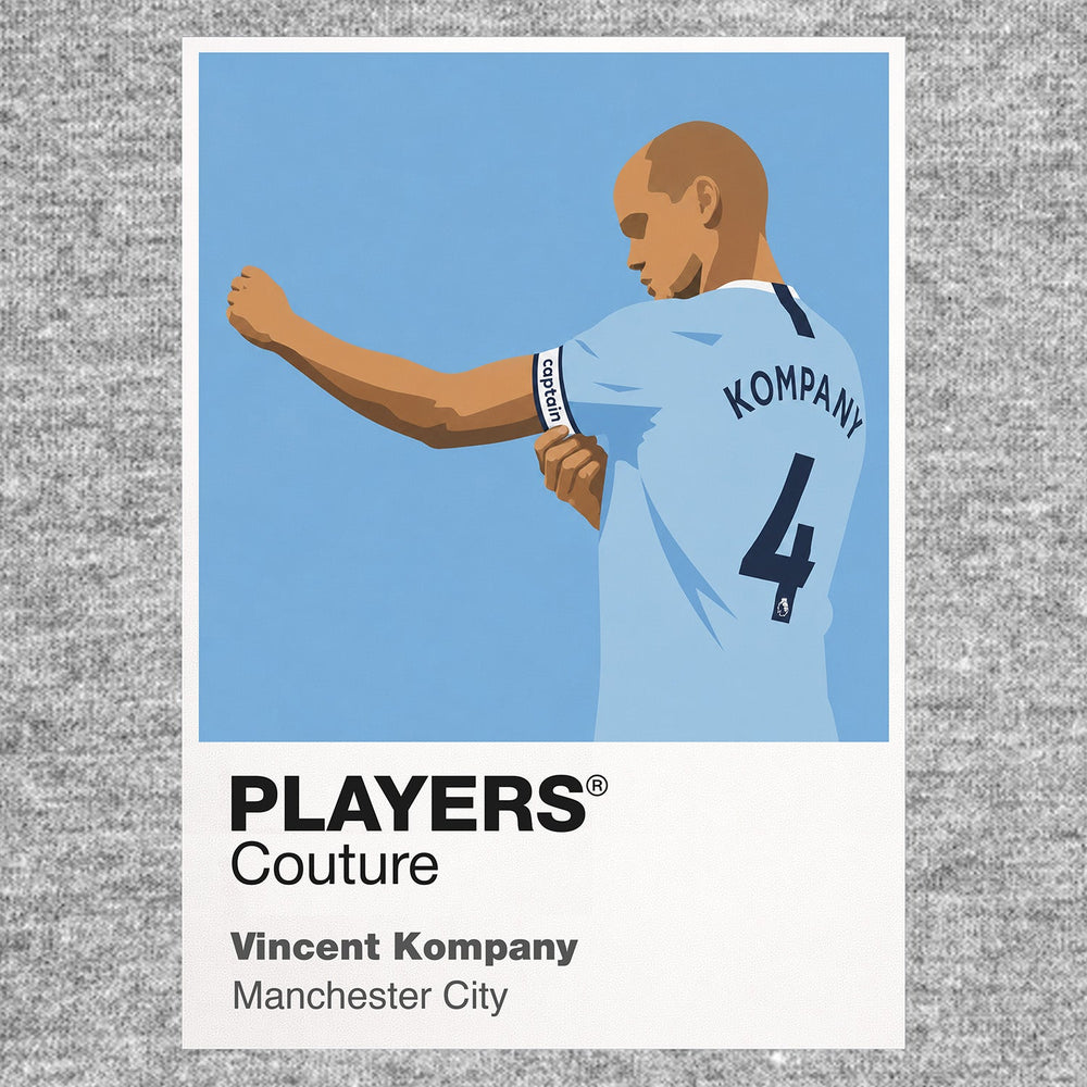 Vincent Kompany Manchester City Icon Frame Men's Hoodie — Gray Artwork
