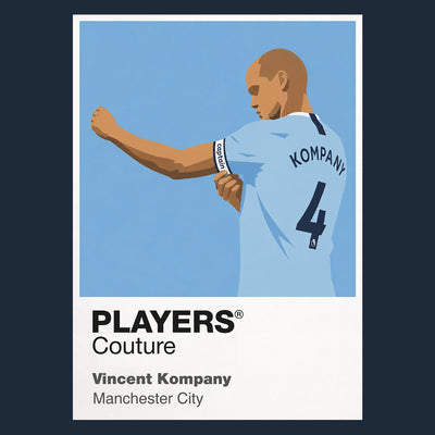 Vincent Kompany Manchester City Icon Frame Men's Hoodie — Navy Artwork