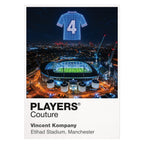 Vincent Kompany Manchester City number 4 Icons in Lights Frame artwork in white