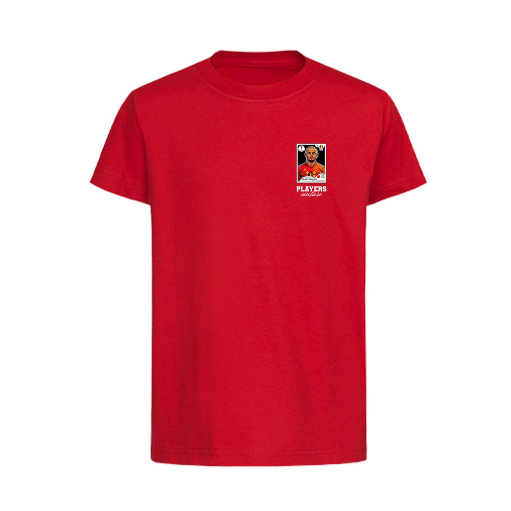 Vincent Kompany World Cup Sticker Kids T-Shirt – vincent kompany sticker kids red tshirt Players Couture design