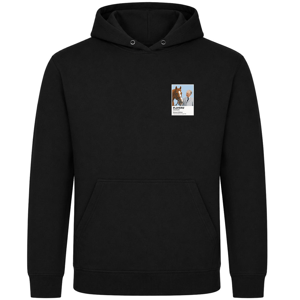 Vincent O’Brien horse racing hoodie – mens black hoodie view