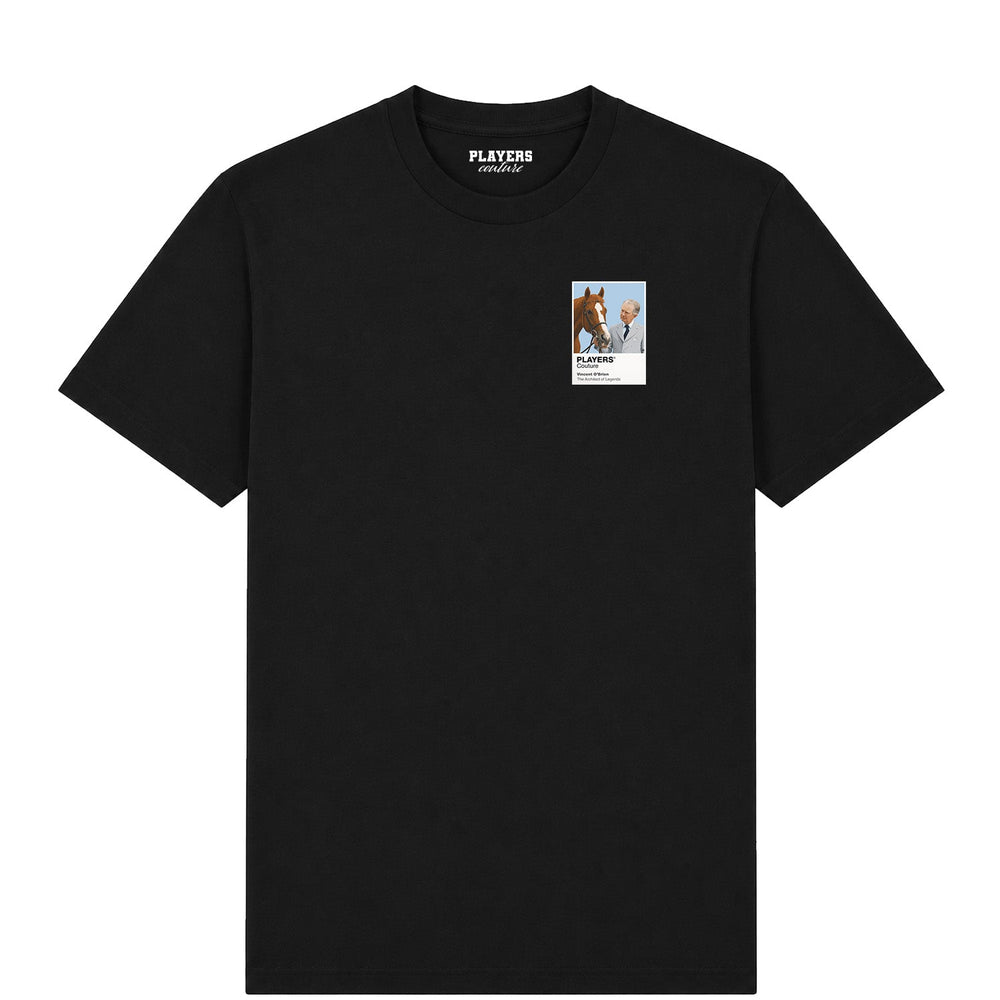 Vincent O’Brien horse racing T-shirt – mens black tshirt view