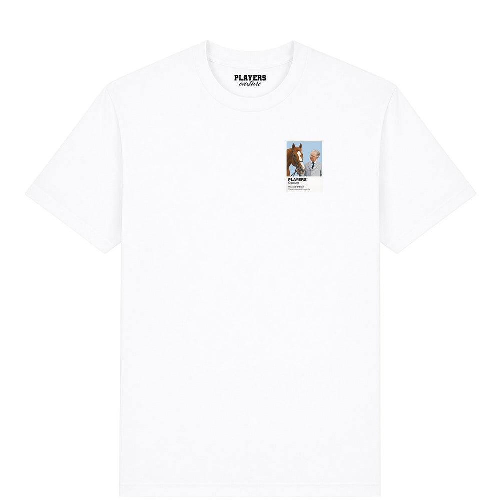 Vincent O’Brien horse racing T-shirt – mens white tshirt view