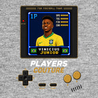 Vinicius Junior 1P 8-Bit t-shirt retro gaming design by Players Couture