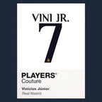 Vinicius Junior 7 Football Shirt Frame Men's Hoodie – navy close-up detail shot of the Vinicius Junior 7 Football Players