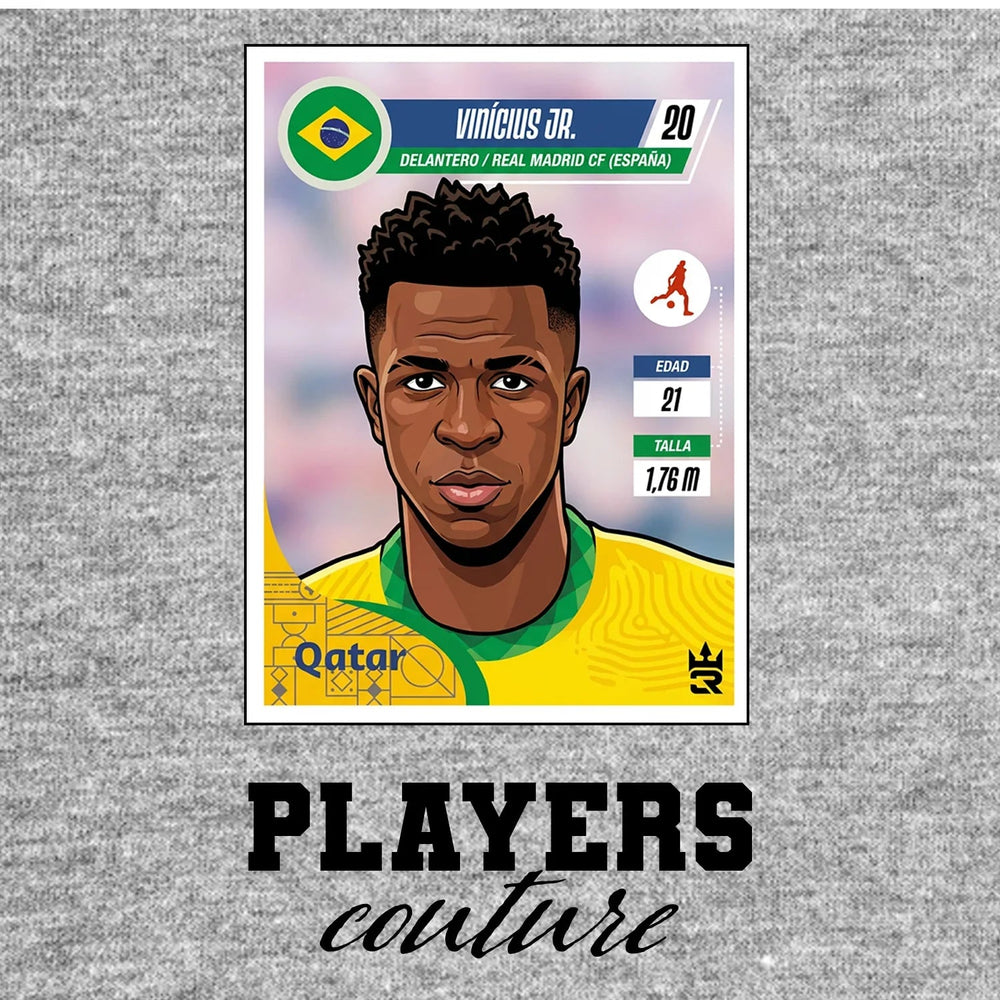 Vinicius Junior World Cup Sticker Men's Hoodie – vinicius junior grey Players Couture design