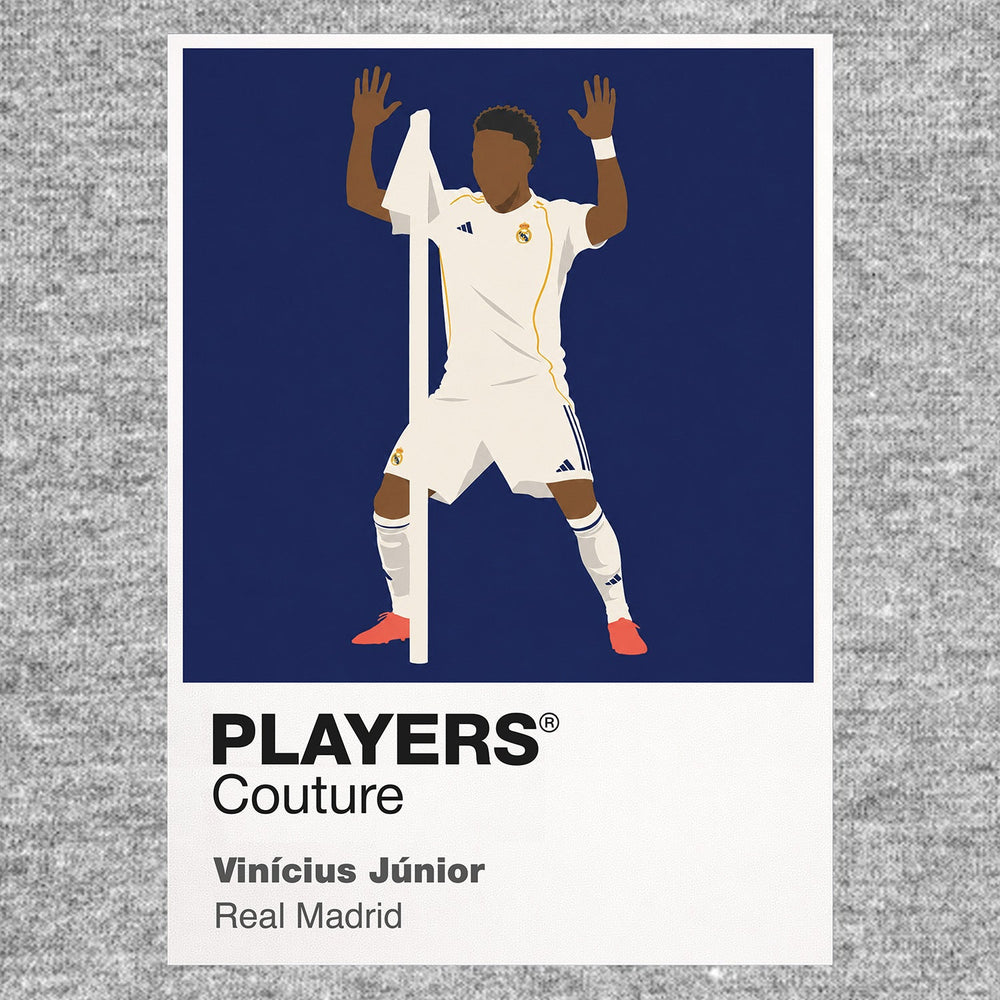 Vinicius Junior Real Madrid Icon Frame Kids Hoodie — Gray Artwork