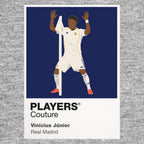 Vinicius Junior Real Madrid Icon Frame Kids Hoodie — Gray Artwork