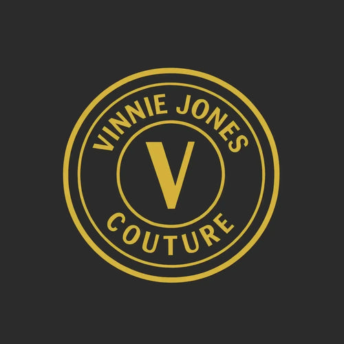 Vinnie Jones Logo Men's Hoodie – black close-up detail shot of the Vinnie Jones Players Couture logo design