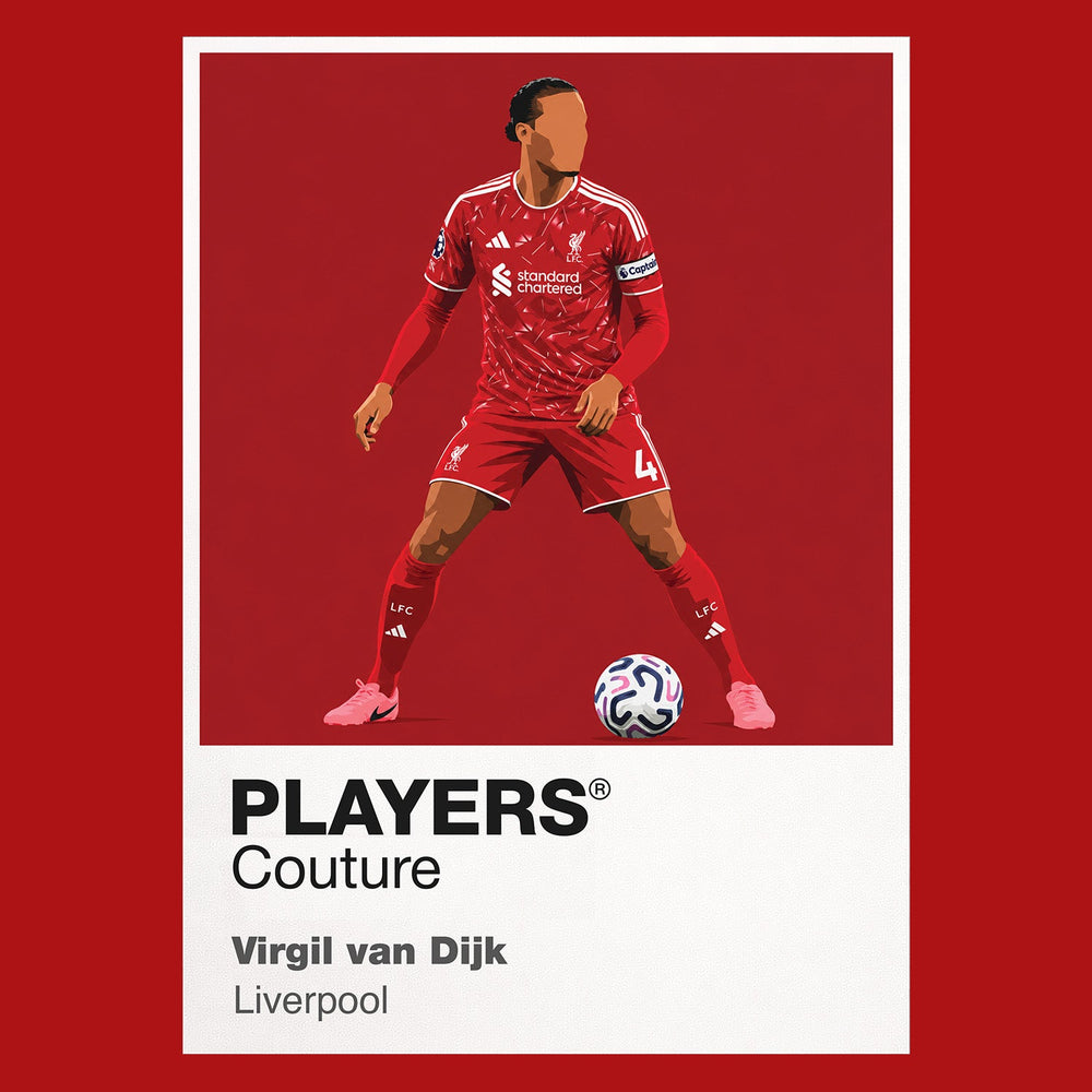 Virgil van Dijk Liverpool design three Icon Frame artwork in red