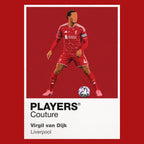 Virgil van Dijk Liverpool design three Icon Frame artwork in red