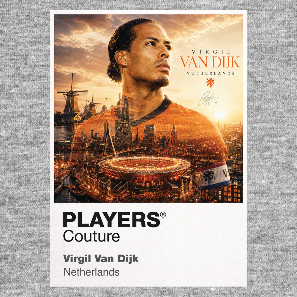 Virgil Van Dijk Netherlands Atlas Frame artwork by Players Couture