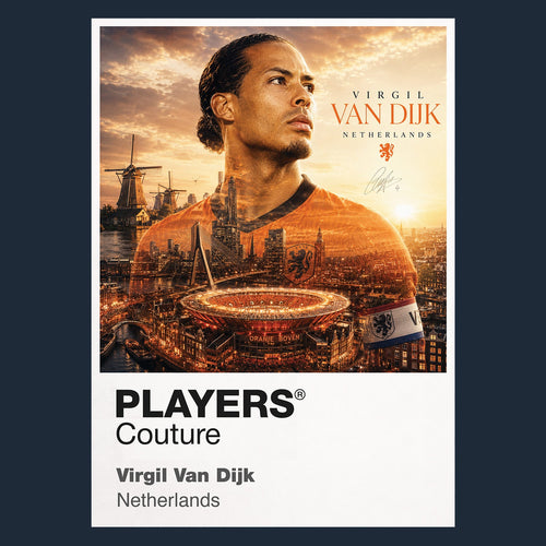 Virgil Van Dijk Netherlands Atlas Frame artwork by Players Couture