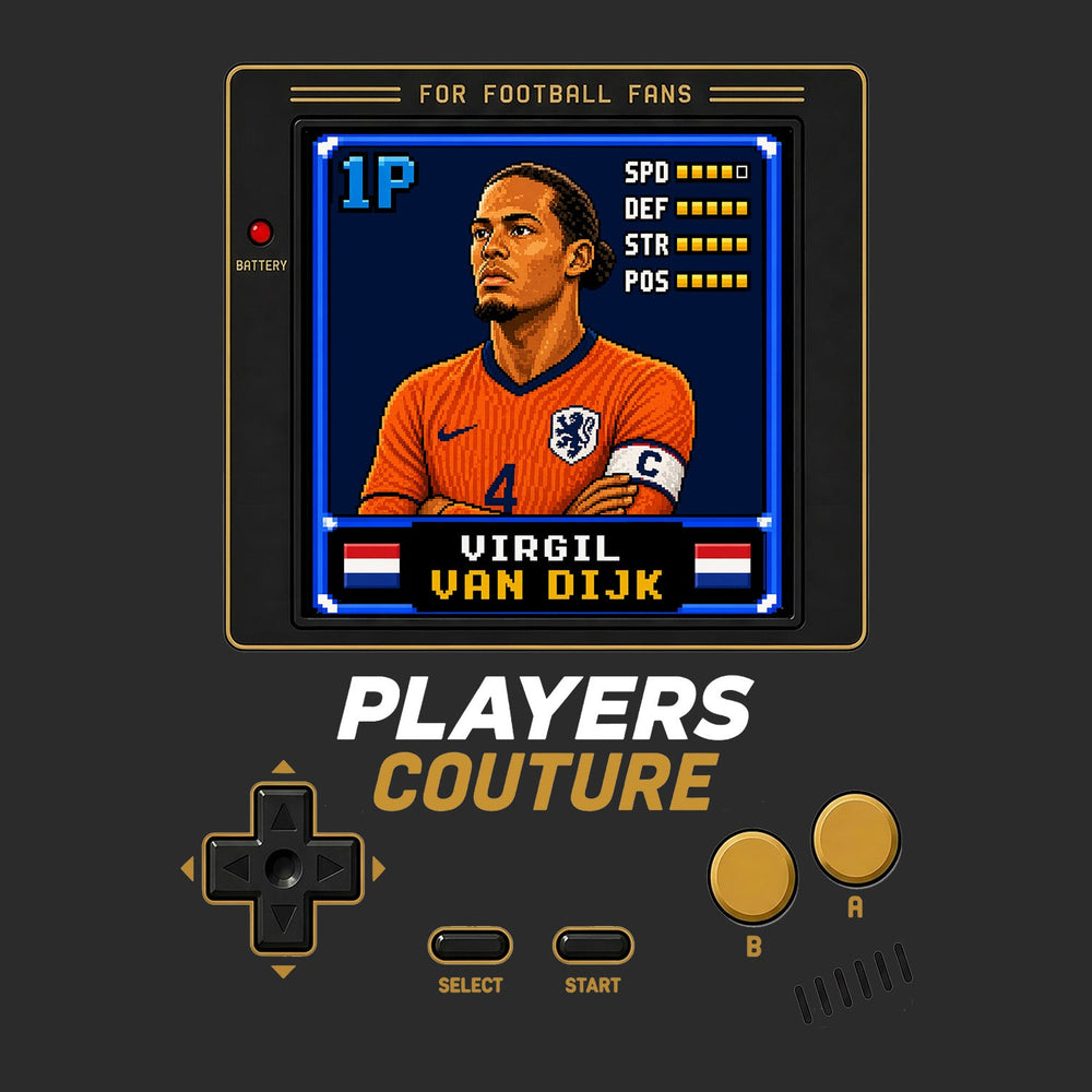 Virgil van Dijk 1P 8-Bit t-shirt retro gaming design by Players Couture