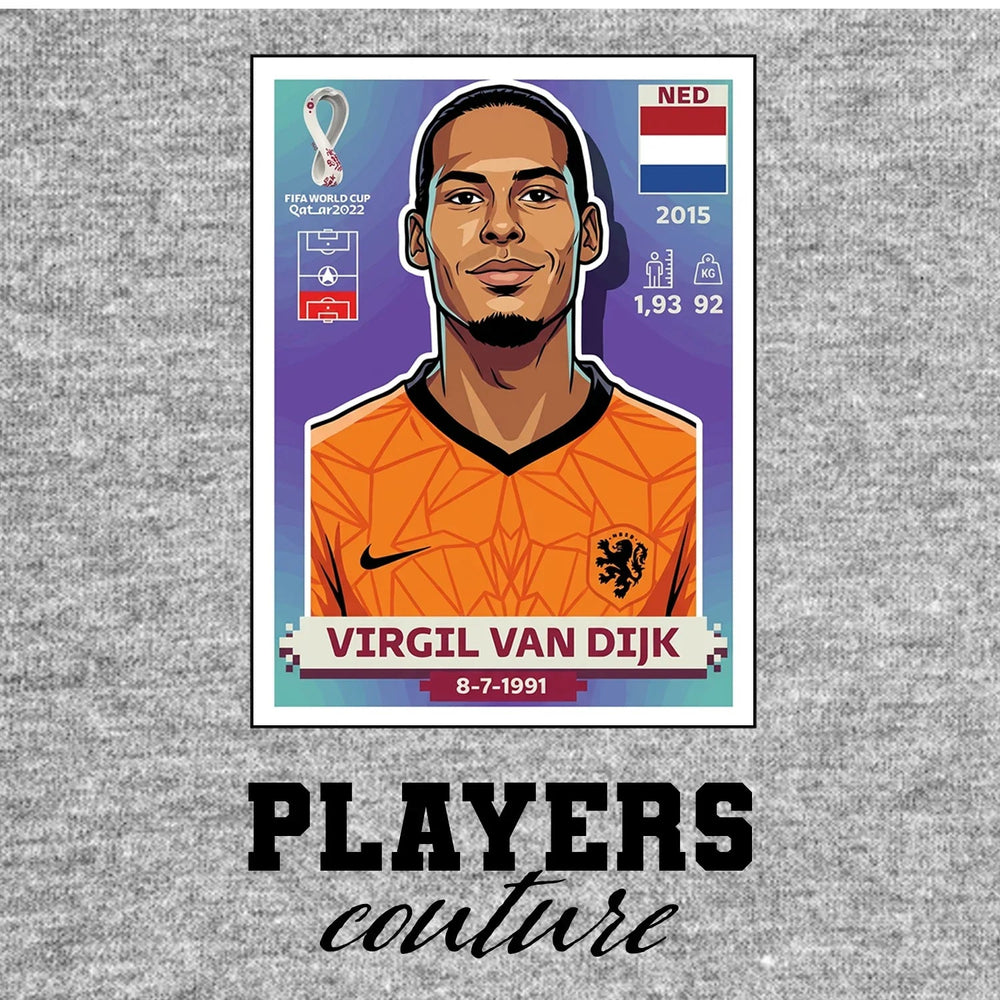 Virgil Van Dijk World Cup Sticker Kids Hoodie – virgil van dijk grey Players Couture design