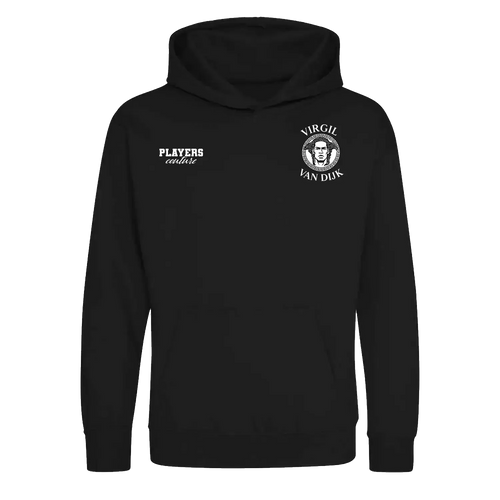 Virgil Van Dijk hoodie – black kids' hoodie featuring the Virgil Van Dijk Players Couture logo