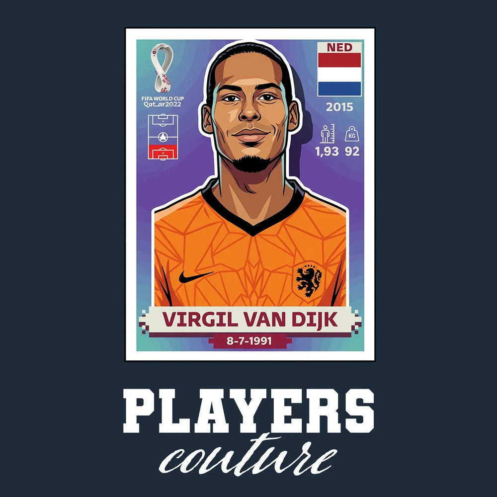 Virgil Van Dijk World Cup Sticker Kids Hoodie – virgil van dijk navy Players Couture design