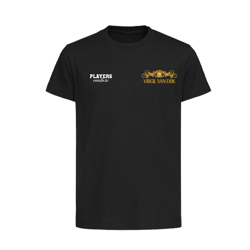 Virgil Van Dijk VVD Logo Players Couture Kids T-Shirt Black