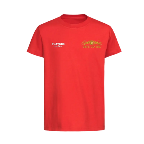 Virgil Van Dijk VVD t-shirt – red kids' t-shirt featuring the Virgil Van Dijk VVD Players Couture logo