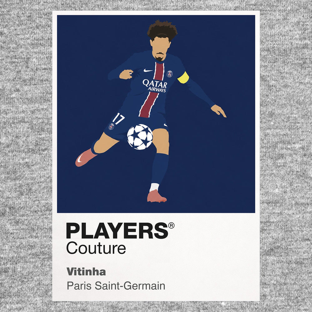 Vitinha PSG Icon Frame Kids T-Shirt — Gray Artwork