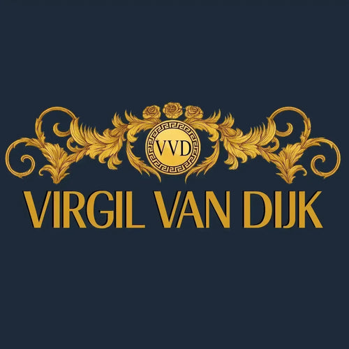 Virgil Van Dijk VVD Logo Kids Hoodie – navy close-up detail shot of the Virgil Van Dijk VVD Players Couture logo design