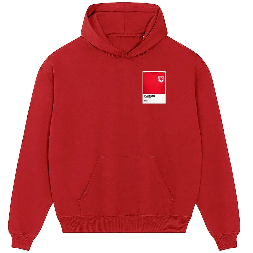 Wales hoodie – red men's hoodie featuring the Wales Players Couture logo