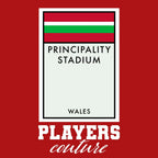 Wales hoodie – red men's hoodie with white Wales letters and Players Couture logo on the chest