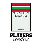 Wales Monopoly Card hoodie – white men's hoodie with black Wales Monopoly Card letters and Players Couture logo on the chest