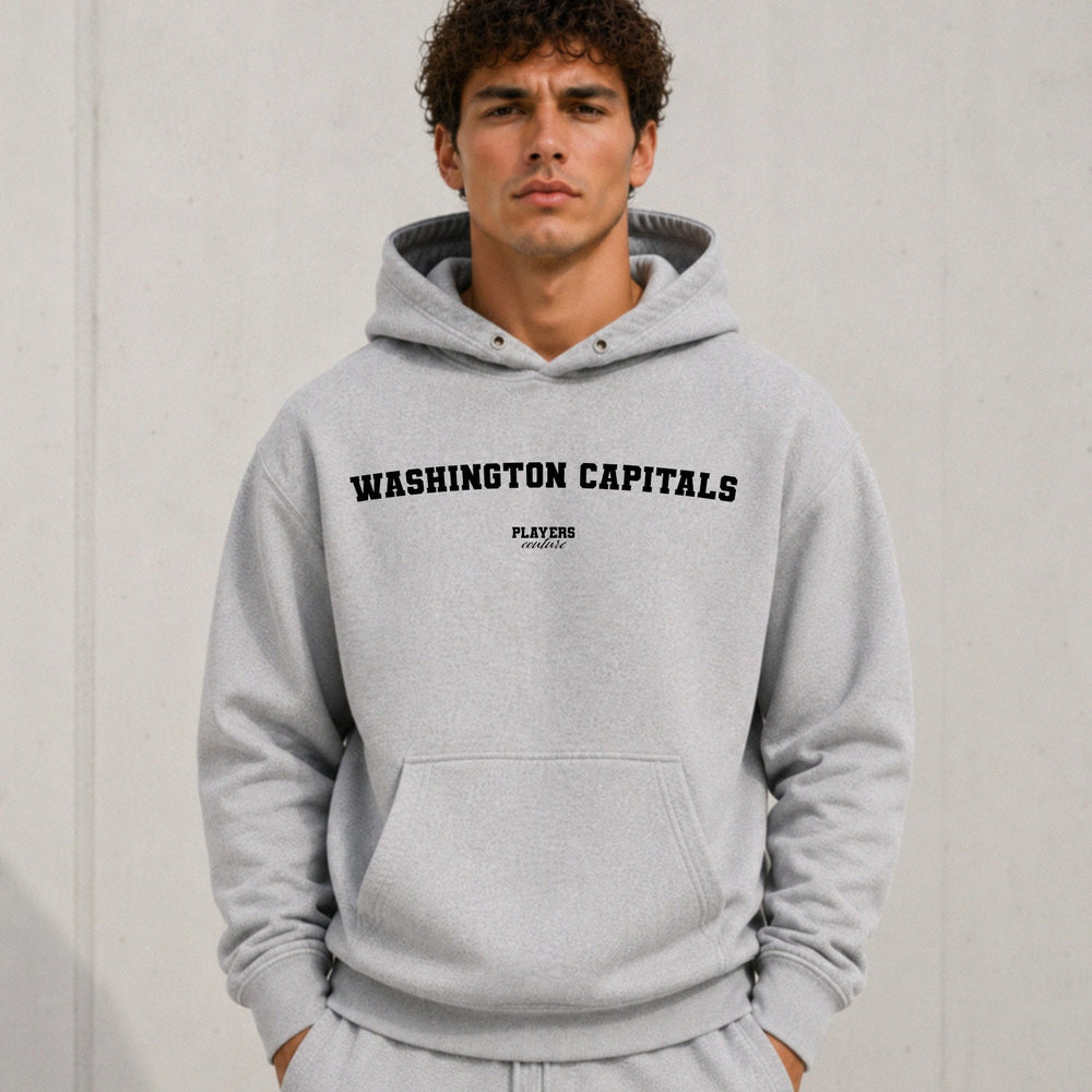 Washington Capitals name-print hoodie - grey