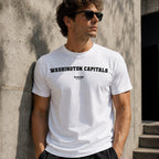 Washington Capitals Men's T-Shirt — lifestyle photo, White t-shirt
