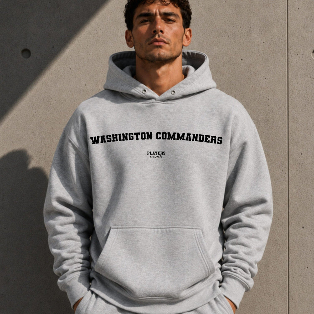 Washington Commanders grey hoodie lifestyle image 3