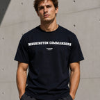 Washington Commanders Men's T-Shirt — lifestyle photo, Navy t-shirt