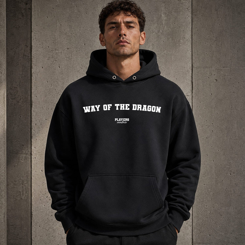 Way Of The Dragon name-print hoodie - black