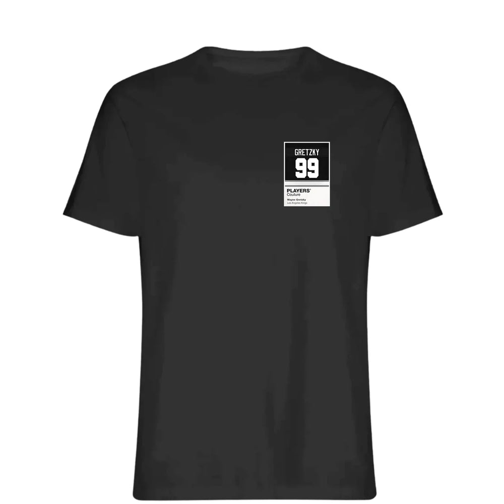 Wayne Gretzky 99 Kings t-shirt – black men's t-shirt featuring the Wayne Gretzky 99 Kings Players Couture logo
