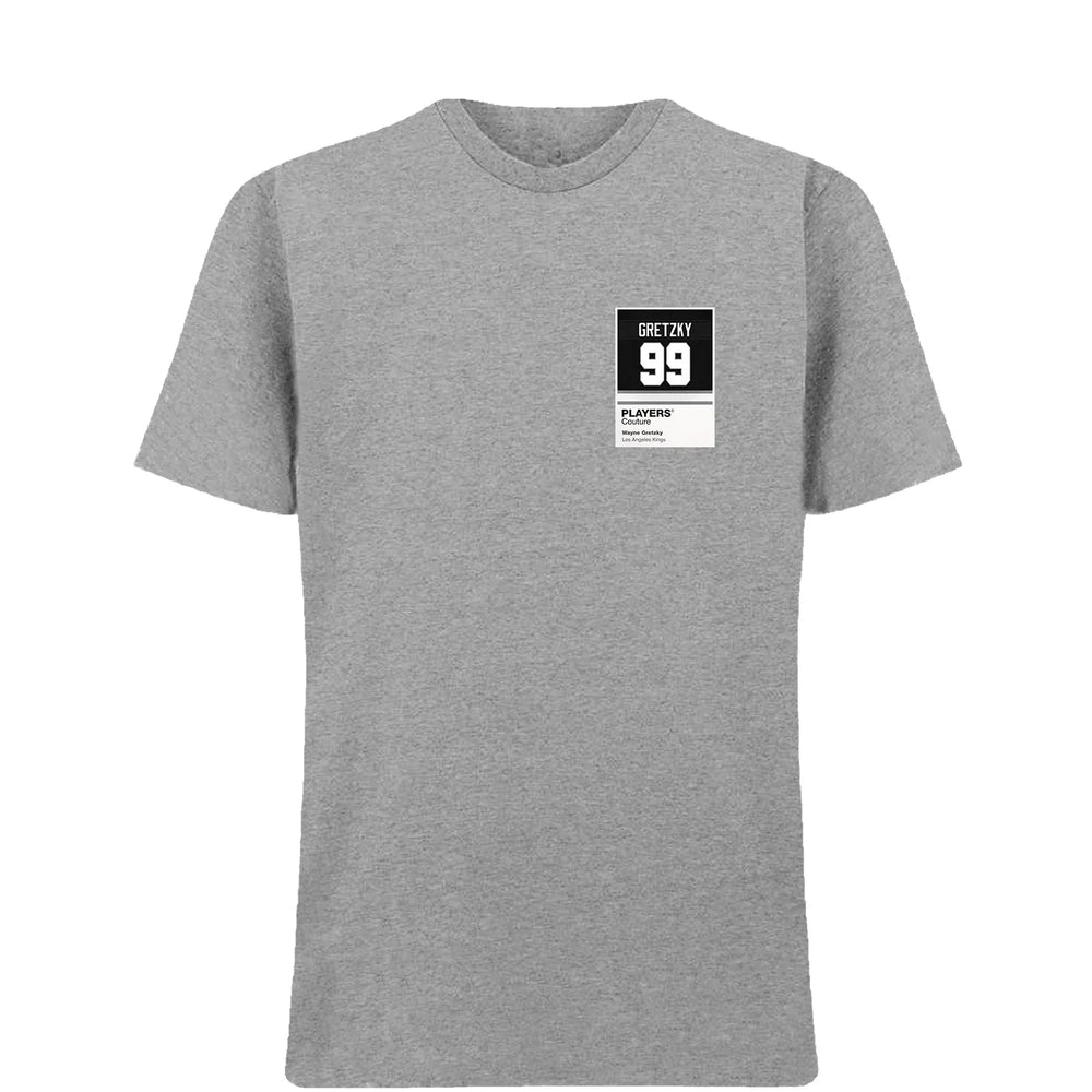 Wayne Gretzky 99 Kings t-shirt – grey men's t-shirt featuring the Wayne Gretzky 99 Kings Players Couture logo