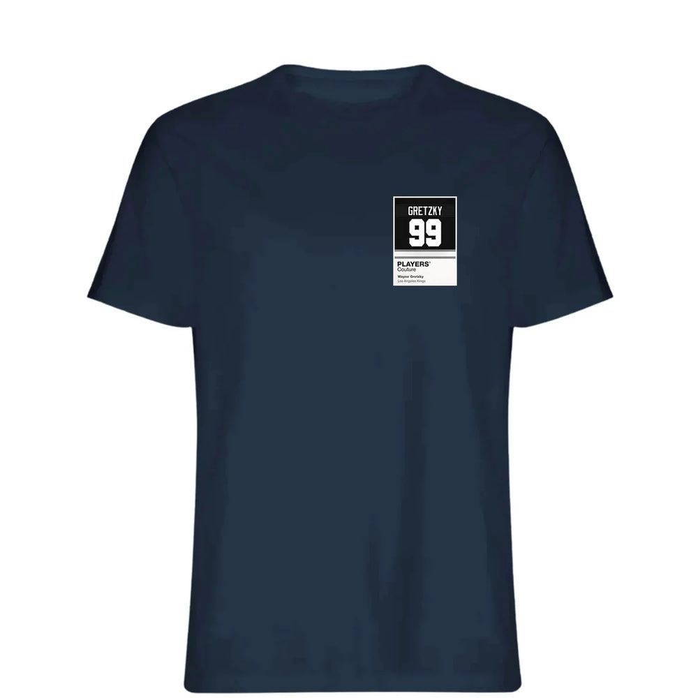 Wayne Gretzky 99 Kings t-shirt – navy men's t-shirt featuring the Wayne Gretzky 99 Kings Players Couture logo