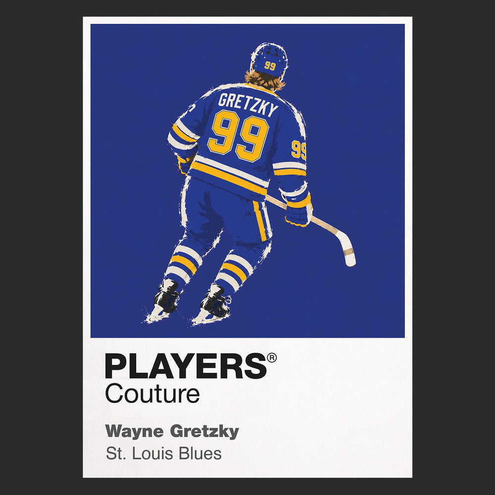 Wayne Gretzky Blues Ice Hockey Icon Frame Men's T-Shirt – image 9