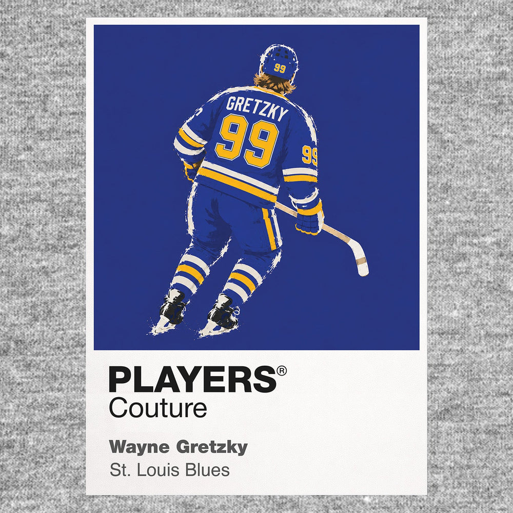 Wayne Gretzky Blues Ice Hockey Icon Frame Men's T-Shirt – image 7