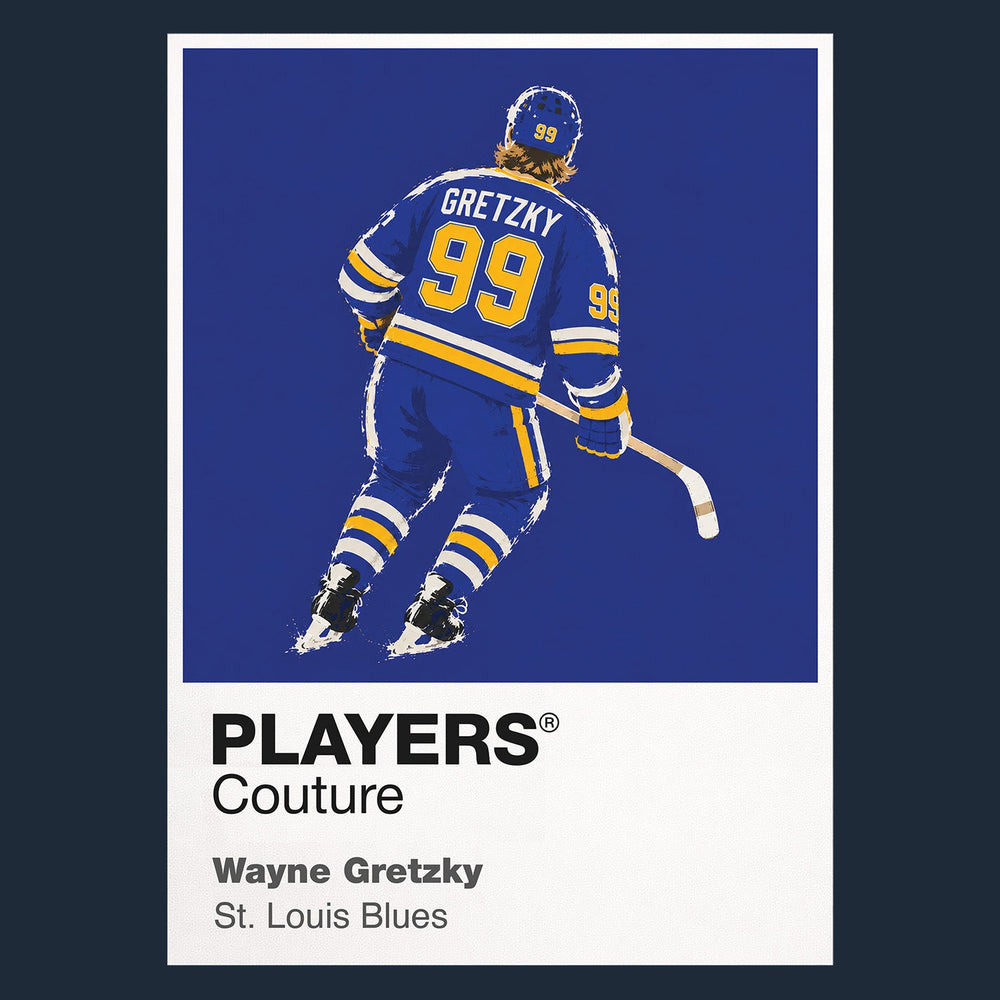 Wayne Gretzky Blues Ice Hockey Icon Frame Men's T-Shirt – image 8