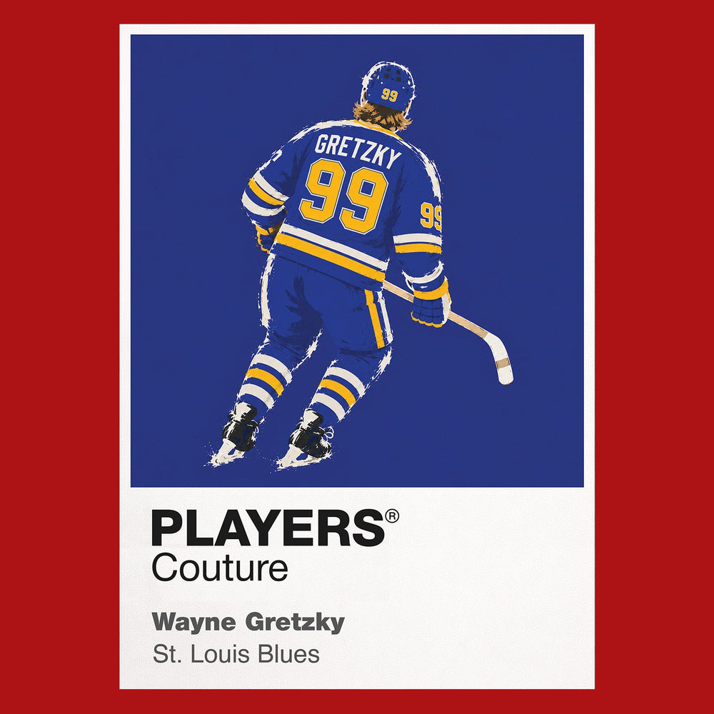 Wayne Gretzky Blues Ice Hockey Icon Frame Men's T-Shirt – image 10